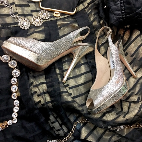 Jimmy Choo Shoes - Jimmy Choo Cinderella Pumps -Silver Gold Snakeskin